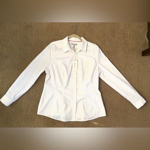 NWT Bravissimo Classic Button Down Shirt Pink Dot UK Size 16 Super Curvy.